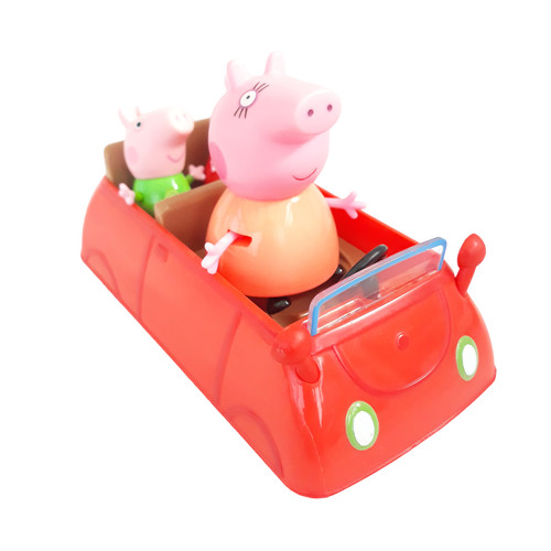 Peppa pig family red car - pig, &