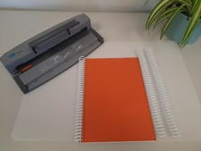 Spiral Coil Binder BOOK BINDING MACHINE Machine WITH 20 WHITE Coils