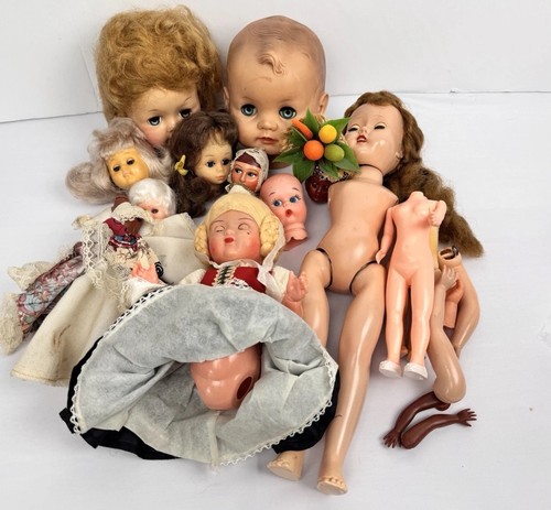 Vtg doll heads body parts - vtg, &