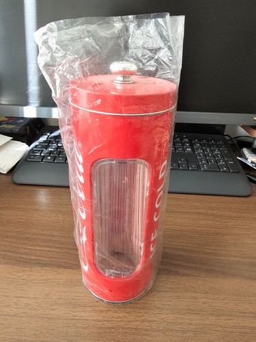 Coca cola straw - dispenser, tin