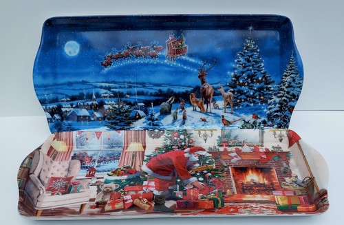 Two christmas trays melamine - two,