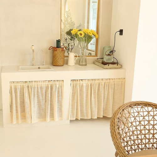 Farmhouse under sink curtain - farmhouse,