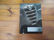 ALFA ROMEO PRICE LIST BROCHURE, 2005, SPIDER, GTA, 156 SPORTWAGON