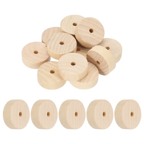 12pcs slab wooden wheels - wooden,
