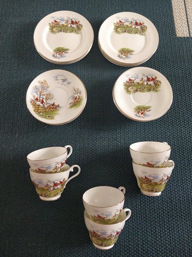 Tea set depicting - set, hunting