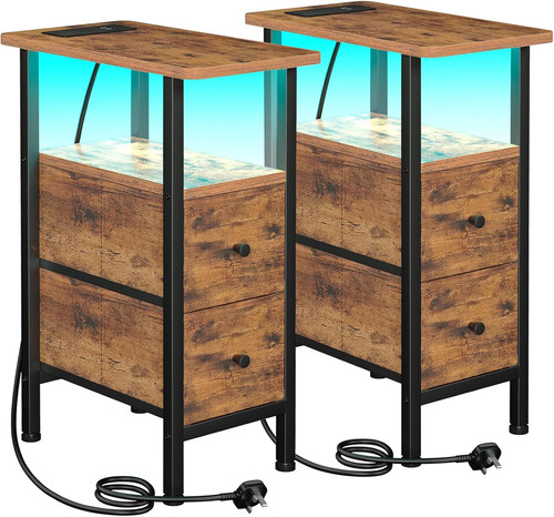 Slim bedside table set 2 - table,