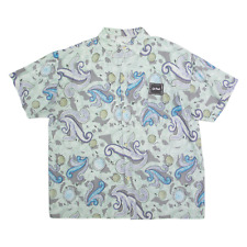 GIL BRET Mens Hawaiian Shirt Green Crazy Pattern XL