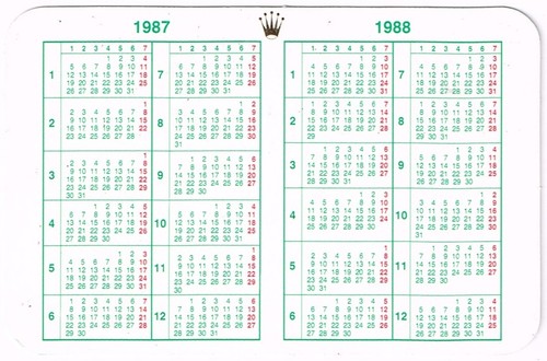 Rolex 1987 1988 - 1987, calendar