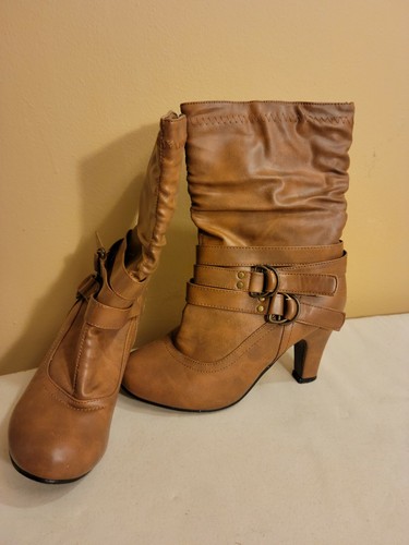 Tan cognac mid calf - mid-calf, boots