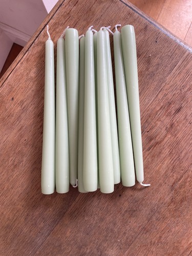 Soft green taper candles - taper,