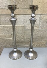 PAIR OF TALL LARGE SILVER