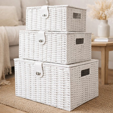 Wicker storage boxes - 3,