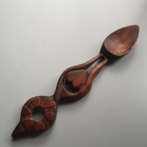 Folk art welsh love - art, spoon