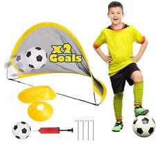 Kid Foldable Pop-Up Football 2Goal 10Cone+Ball+Pump+4 Peg Training Net Activity