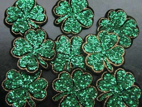 Green glitter shamrock - 1,