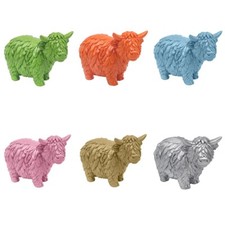 Highland Cow Colour Pop Colourful Ornament Figurine Gift Home Decoration