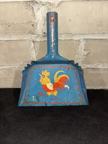 Vintage tin blue rooster - tin,