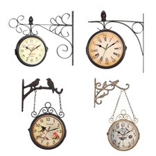 Outdoor Garden Paddington Station Classic Wall Clock Double Sided Clock Round
