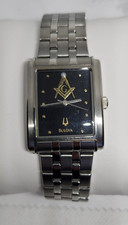 Vintage Bulova Masonic Square & Compass Watch with Diamond at 12 O'Clock