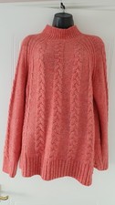 White Stuff Womans Cable Knit Coral Jumper - Size 14