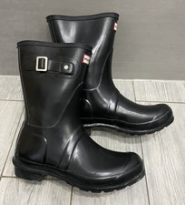 LADIES BLACK HUNTER ORIGINAL GLOSS SHORT WELLIES, UK 5