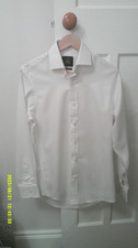 The Savile Row Company, shirt, men's, white, 15'', 38cm, slim fit, cotton