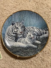 White Tigers Franklin Mint Limited Edition Collector’s Plate by Michael Matherly