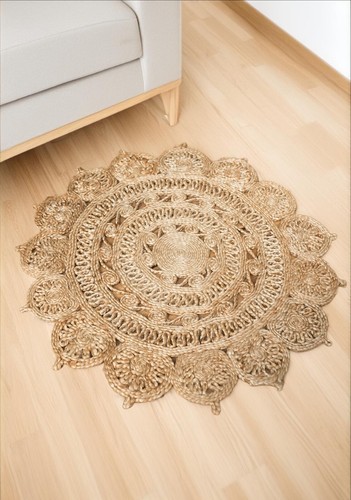 Natural round rug jute - round,