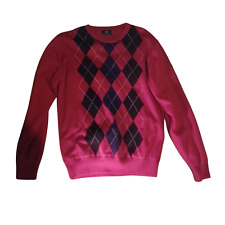 GOLF JUMPER Mens Palm Grove Argyle Golf Sweater Size XL/L Red windproof