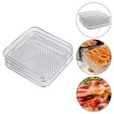 3x Stainless Steel Stackable Square Rack Air Fryer Rack for 9-11" Air Fryer