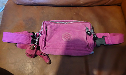 Kipling pink nylon crossbody - nylon,