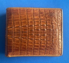 Luxury Crocodile Skin Hide  Bifold Wallet Brown Leather - Great Condition 