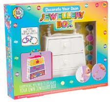 Girls Decorate Paint Your Own Wooden Jewellery Box With Bead Bracelets Craft Set