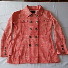 Hurley Small Ladies Orange Herringbone Pattern Double Breasted Jacket