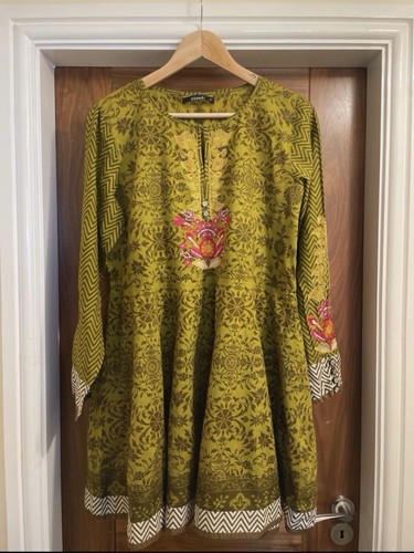 Khaadi olive kurta with - olive, thread