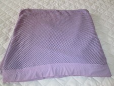 Lilac Double Cellular Blanket. Approx. 249 cm x 249 cm. 98ins x 98ins. Vintage.