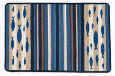Fish Stripes Rug Braided Jute