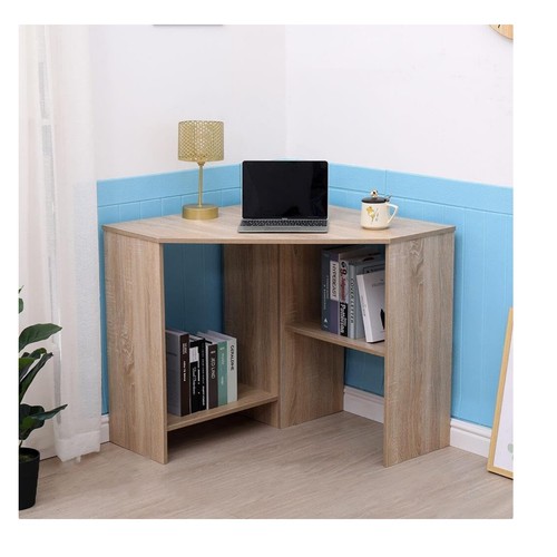 Corner computer desk - desk, oak