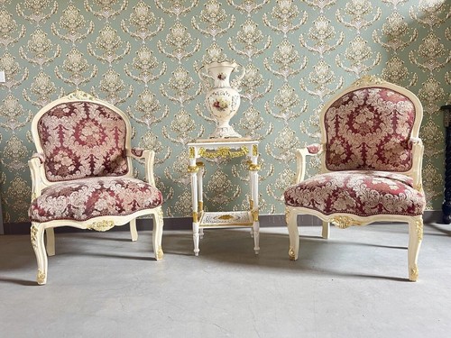 Armchairs table set french - table,