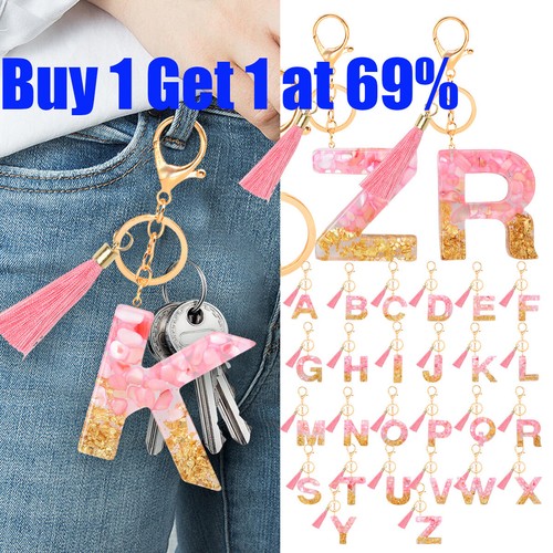 Pink gold resin initial letter - resin,