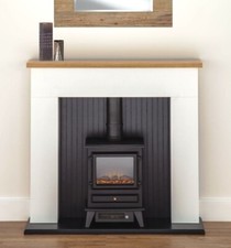 Electric fire stove - stove, white