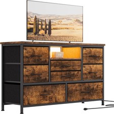 8-Drawer LED Dresser TV Stand