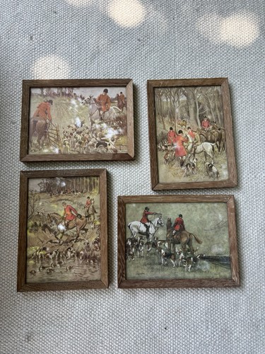 Antique fox hunting prints a - fox, j