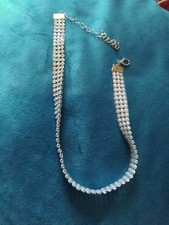 womens silver diamante Choker - adjustable
