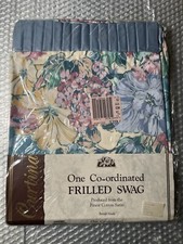 Curtina One Coordinated Frilled Swag Floral Vintage Stock Cotton Satin Sky