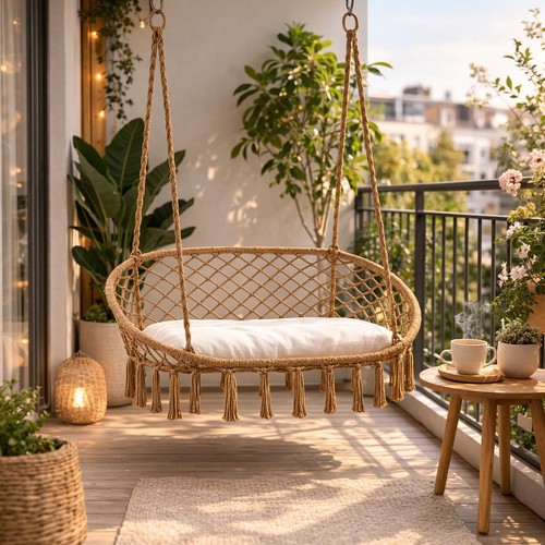 Sleep brown macrame hanging - macrame,