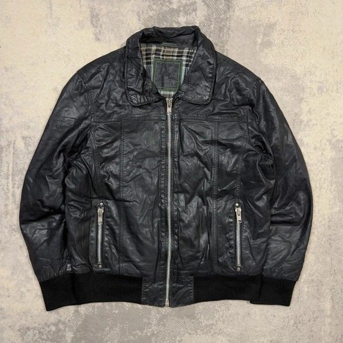Black leather motorcycle - black,
