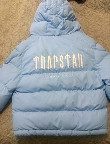 Trapstar blue hooded puffer - trapstar,
