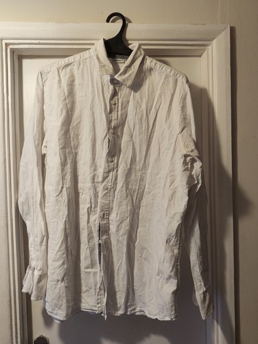 Mens white button shirt long - mens,