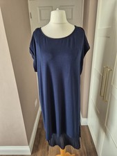 Live Unlimited  Dress Navy Blue Drop Shoulder Loose Fit  Uk  20  Holiday Cruise 